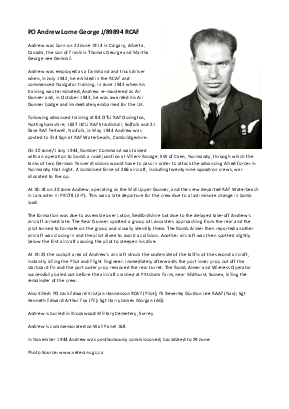 A preview of a PDF biography for George, Andrew Lorne